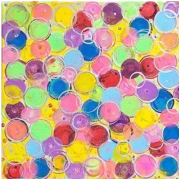 Hand Crafted Abstract Canvas Painting 12 x 12 Inches - Picture 4 of 4